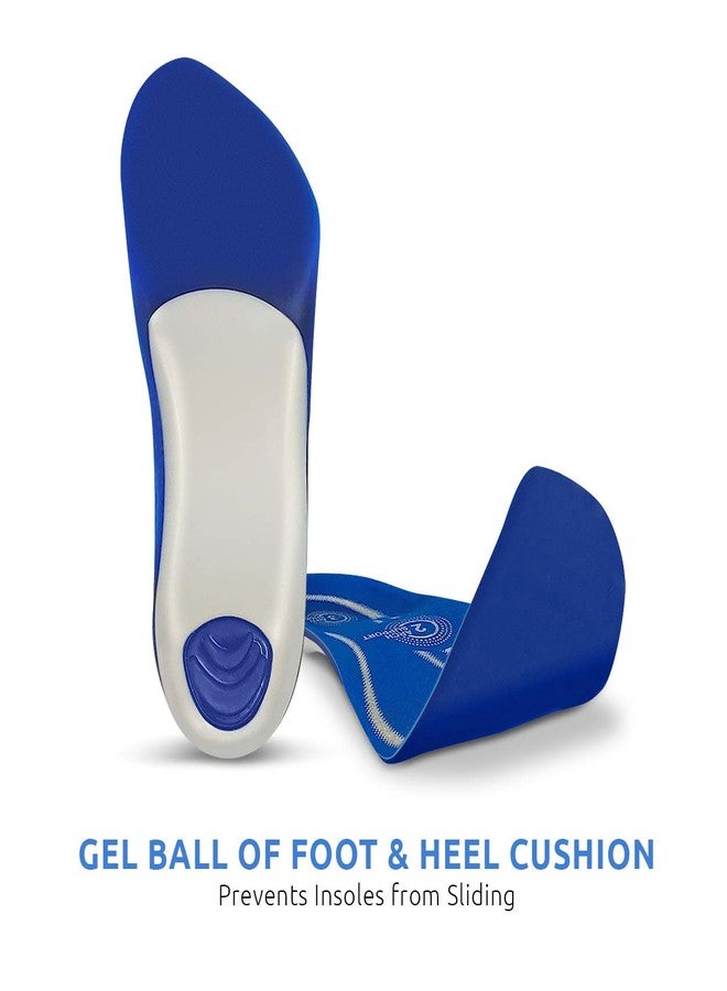 كومفورت زون نعال طبية ثلاثية التوازن من كومفورت زون للرجال، متينة ومبطنة، حشوات جل داعمة لقوس القدم بطول ثلاثة أرباع، تناسب مقاسات الأحذية من 8 إلى 12، زوج واحد، عبوة من 3 قطع - Image 5